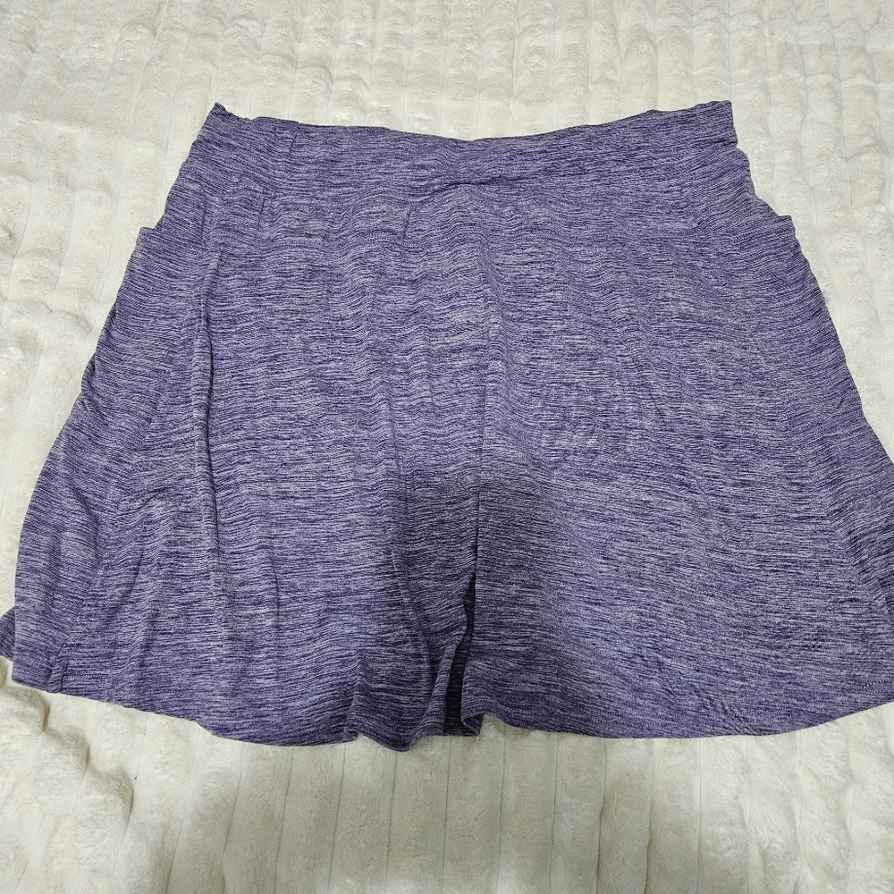 32 Degrees Purple & Gray Active Skirt With Built In Shorts & Pockets, Size XL